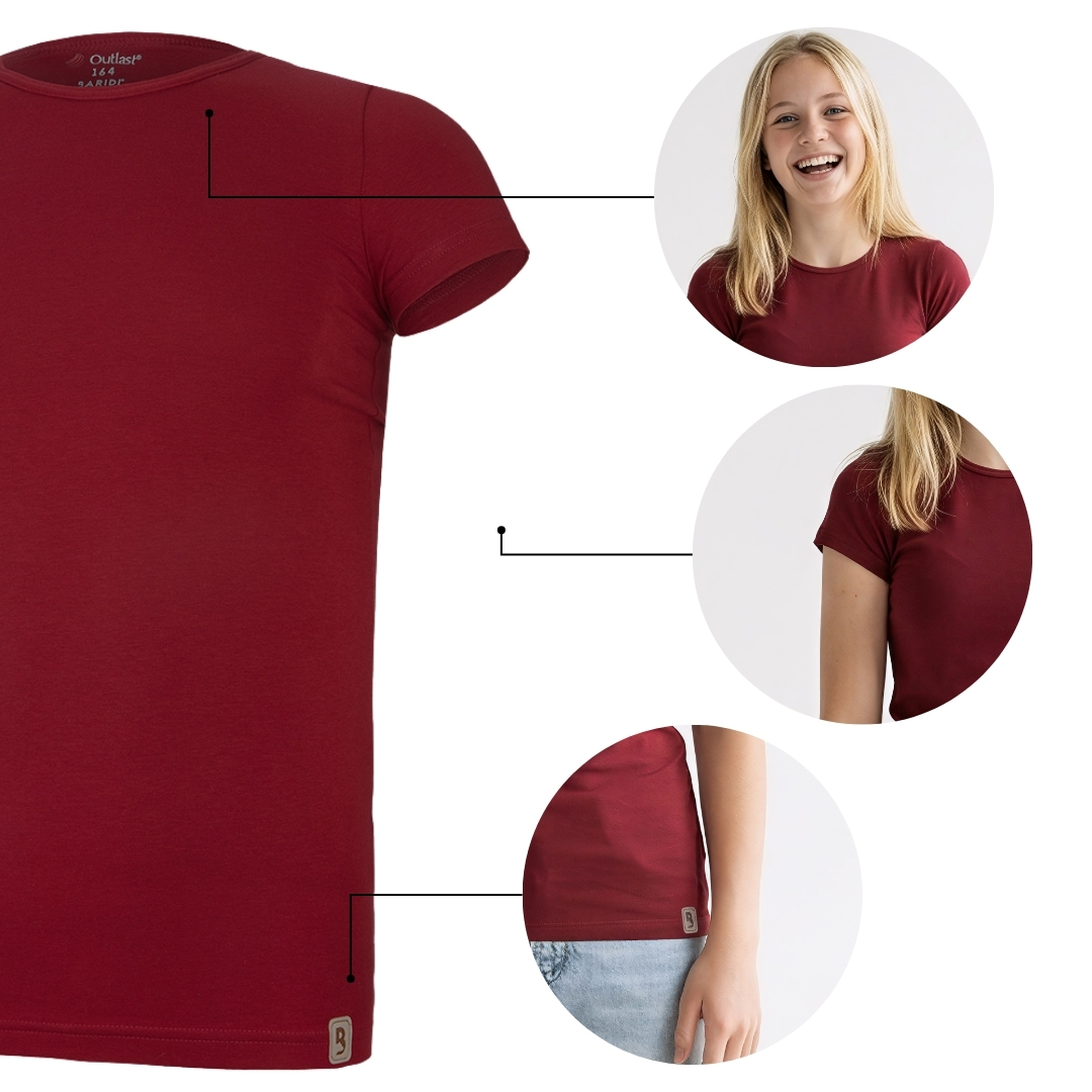 Tričko KR tenké Outlast® - scarlet 146