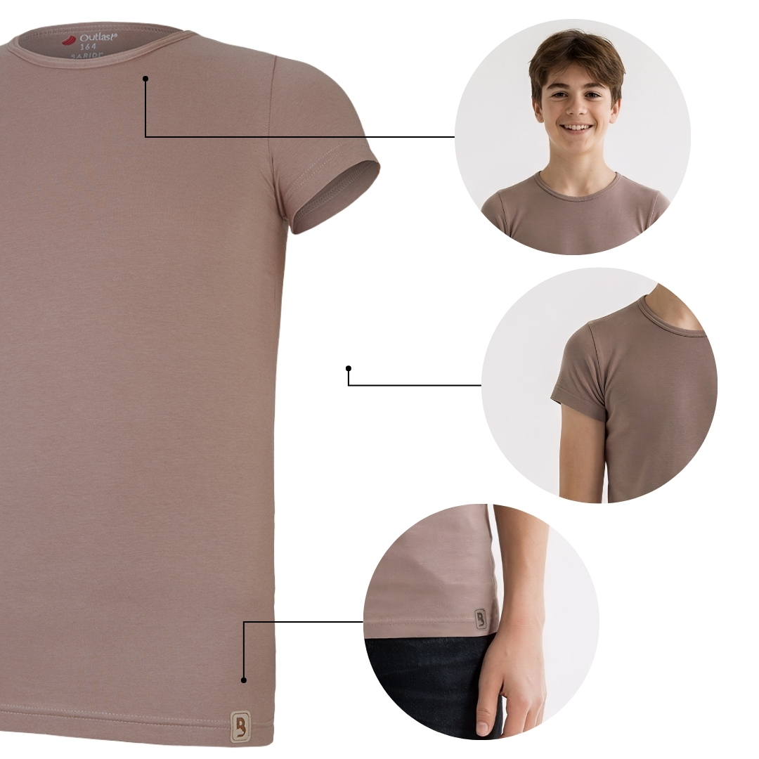 Tričko KR tenké Outlast® - oříšková 140