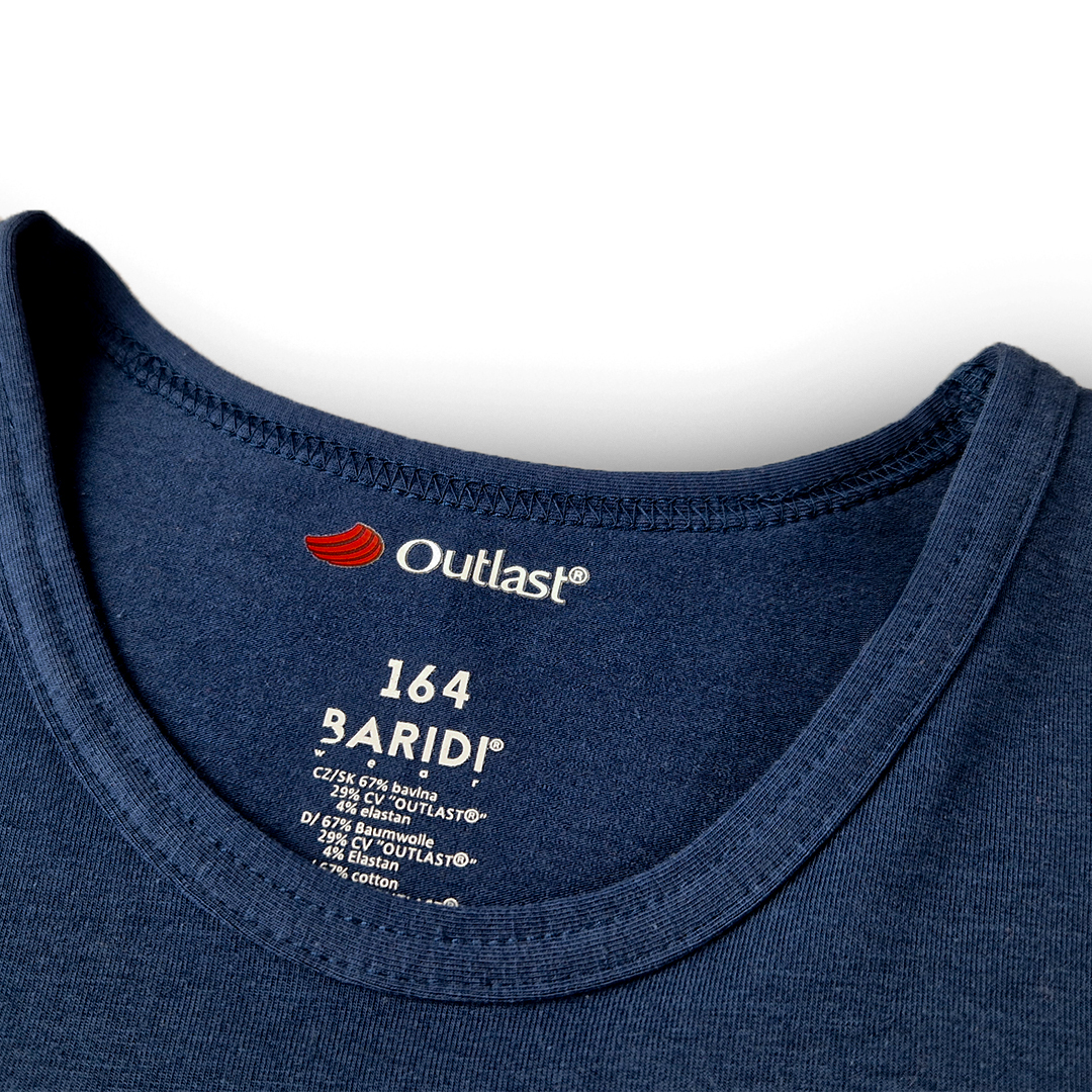 Tričko KR tenké Outlast® - tm.modrá 152