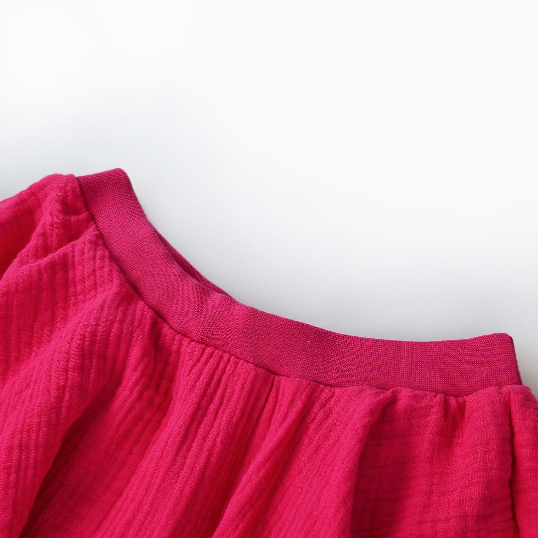 Sukně kolová - tm.růžová 134