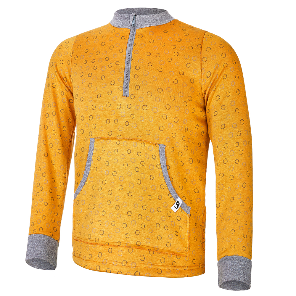 Mikina hřejivá kapsa - okrová 134