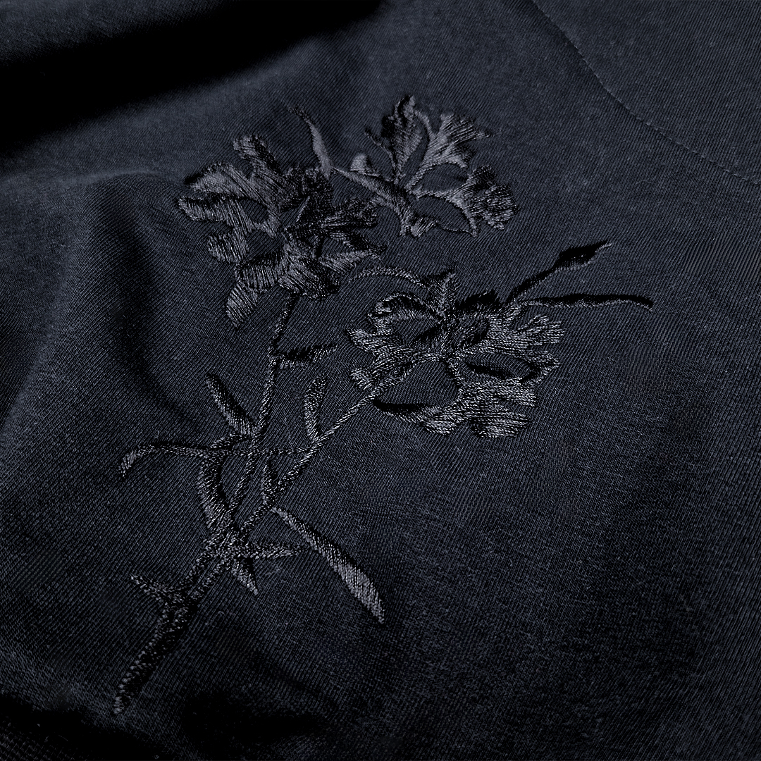 Šaty mikinové výšivka - černá 158