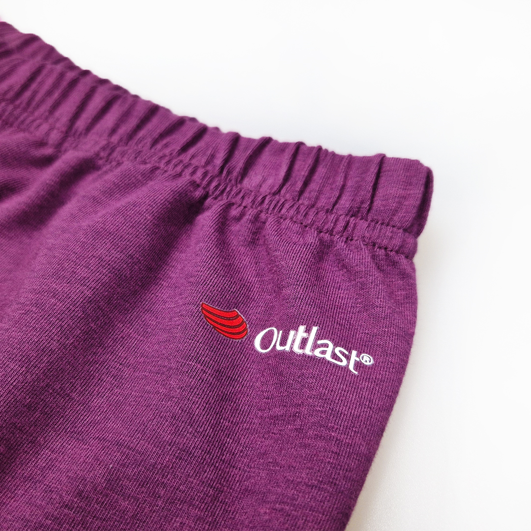 Souprava dívčí tenká Outlast® - sv.mentolová kytičky/švestková 134