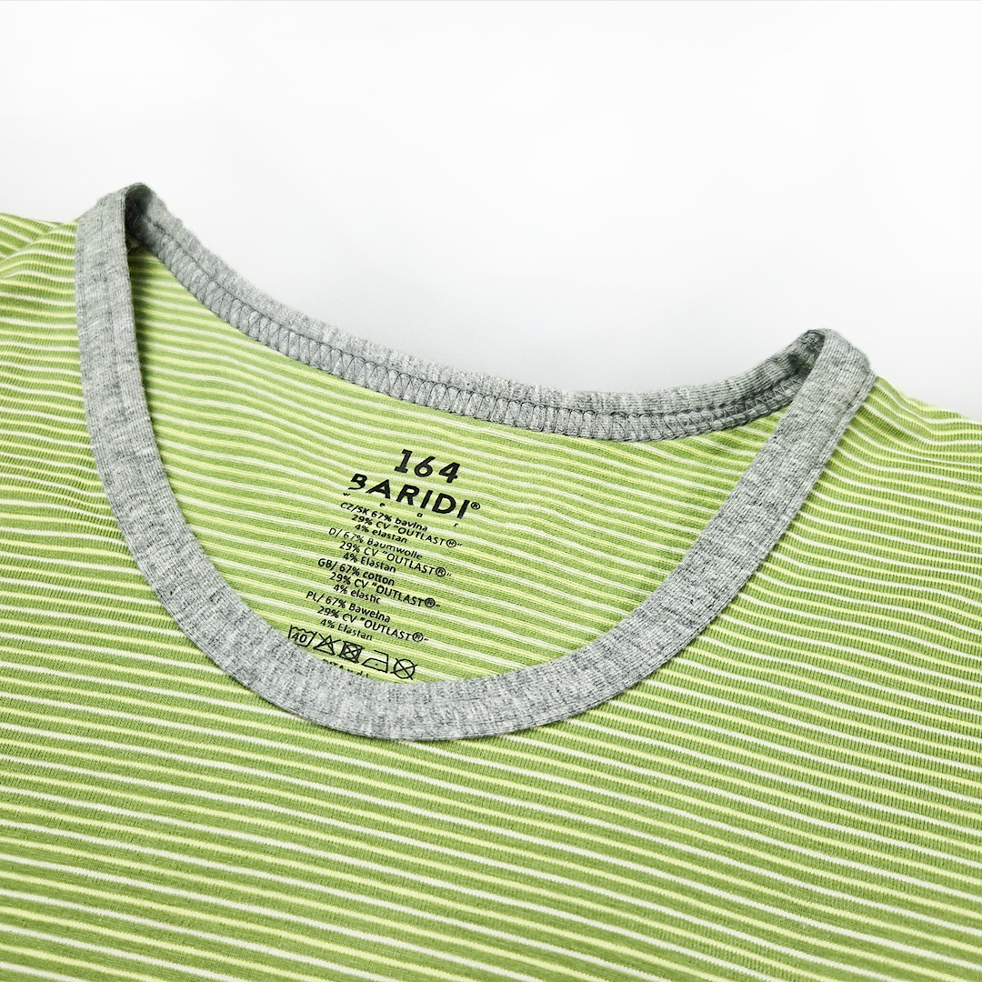 Souprava chlapecká tenká Outlast® - pruh zelený matcha/šedý melír 164