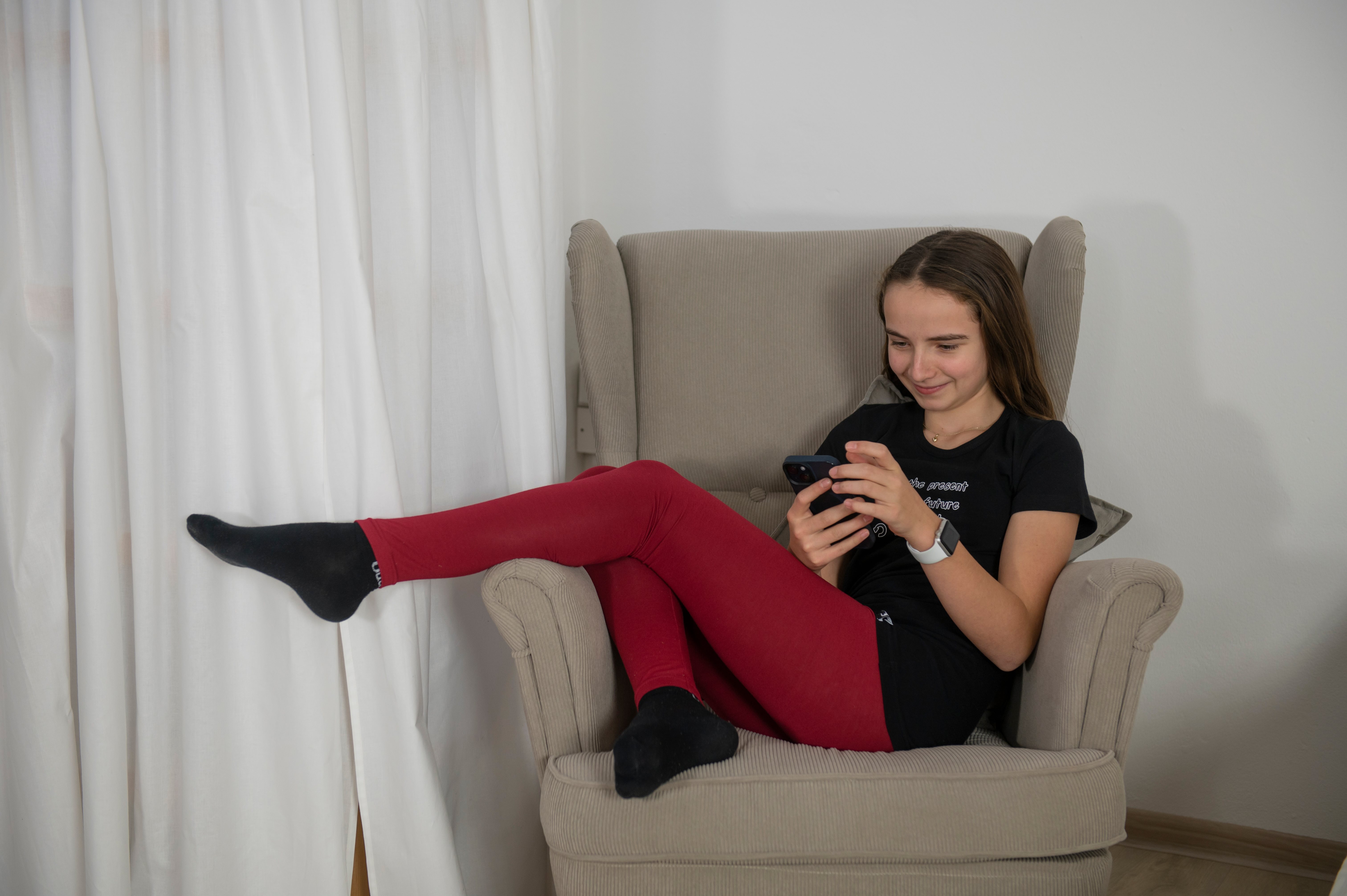 Legíny tenké Outlast® - scarlet 158