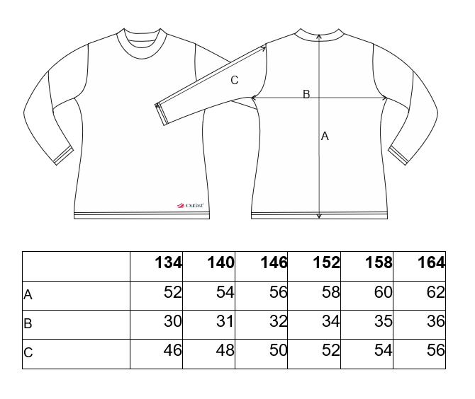 Tričko DR smyk stojáček Outlast® - černá 134