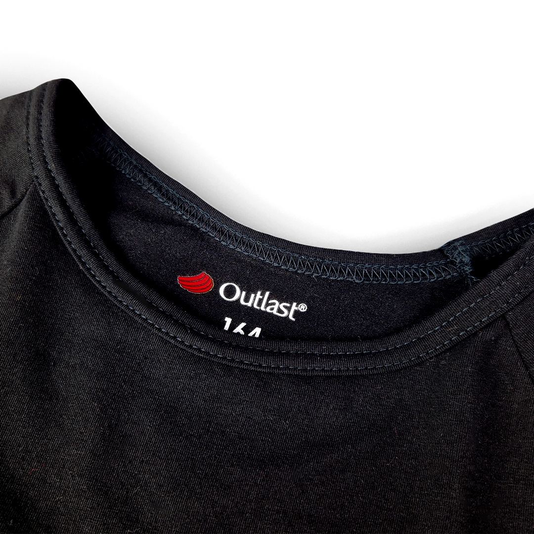 Tričko KR tenké RAGLÁN Outlast® - černá 152