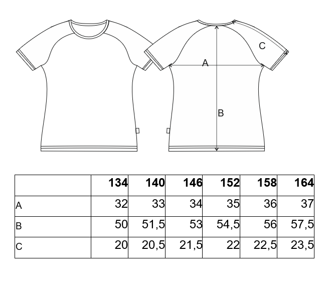 Tričko KR tenké RAGLÁN Outlast® - černá 152