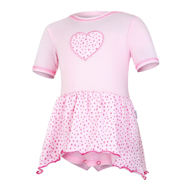 Body šaty tenké KR Outlast® - růžová baby/růžová-puntík lesk 74