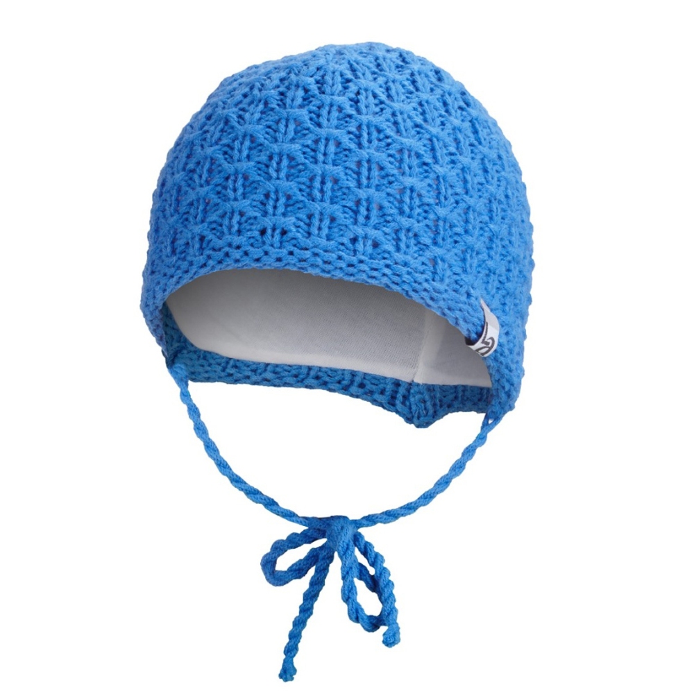 Čepice pletená zavazovací drobný vzor Outlast® - stř.modrá 1 | 36-38 cm