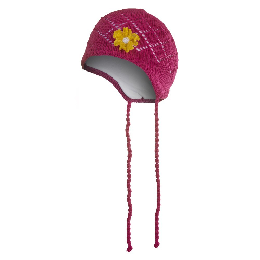 Čepice pletená zavazovací tenká Outlast ® - tm.růžová 1 | 36-38 cm