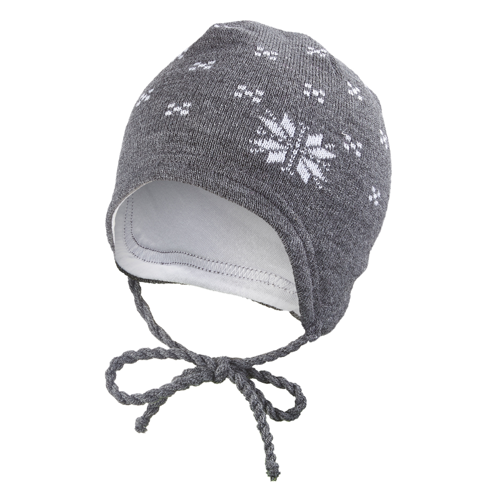 Čepice pletená zavazovací norská hvězda Outlast ® - šedá 1 | 36-38 cm