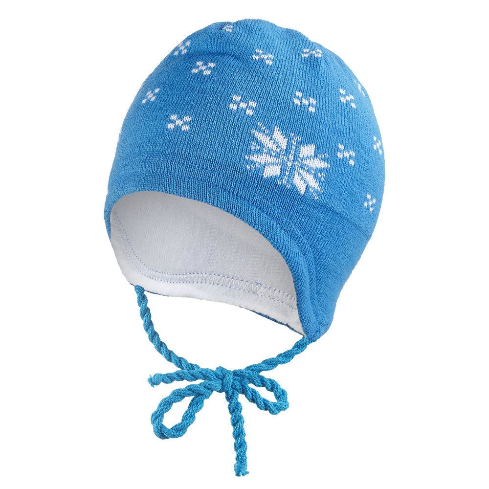 Čepice pletená zavazovací norská hvězda Outlast ® - modrá 1 | 36-38 cm