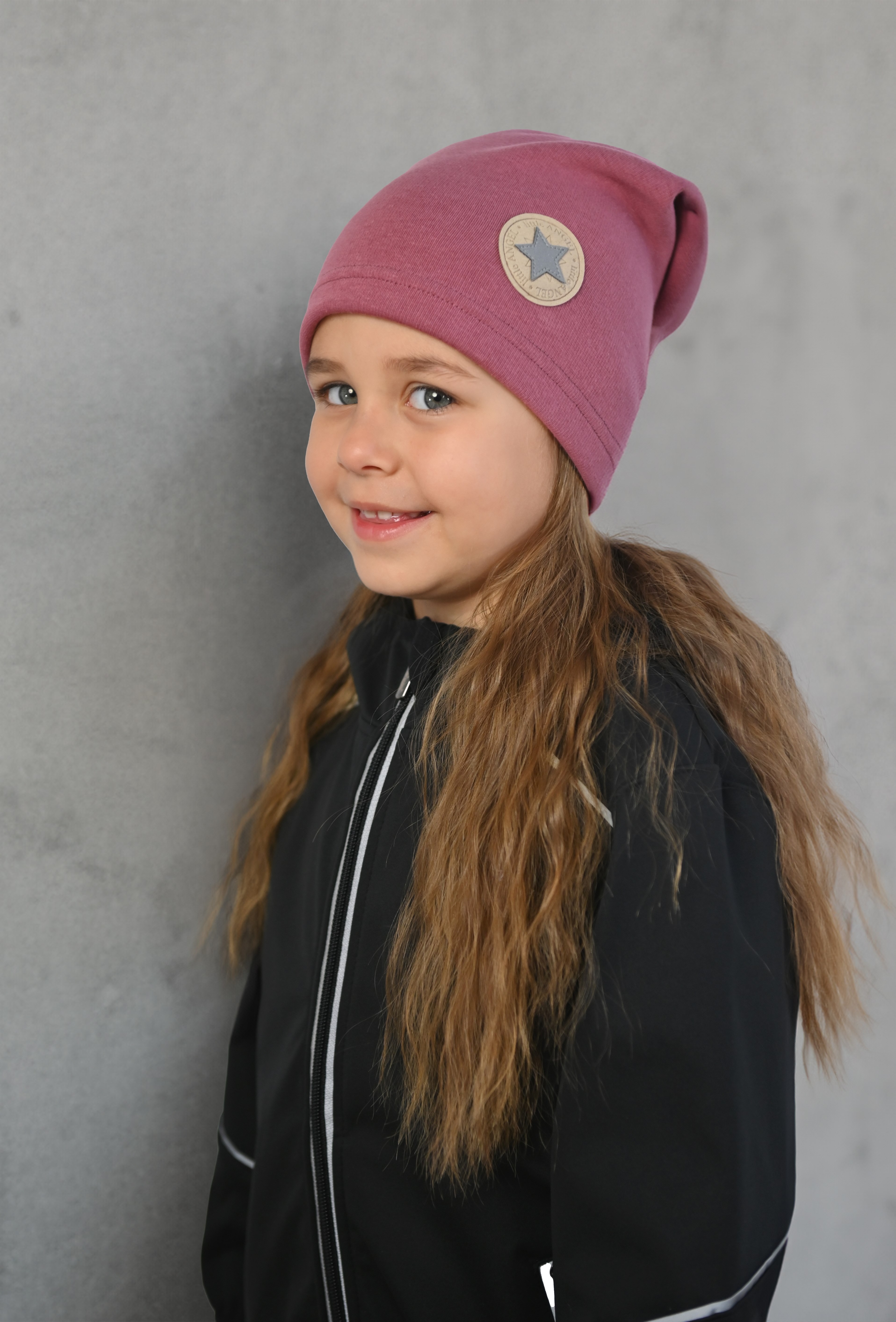 Čepice spadlá hřejivá - tm.starorůžová 3 | 42-44 cm