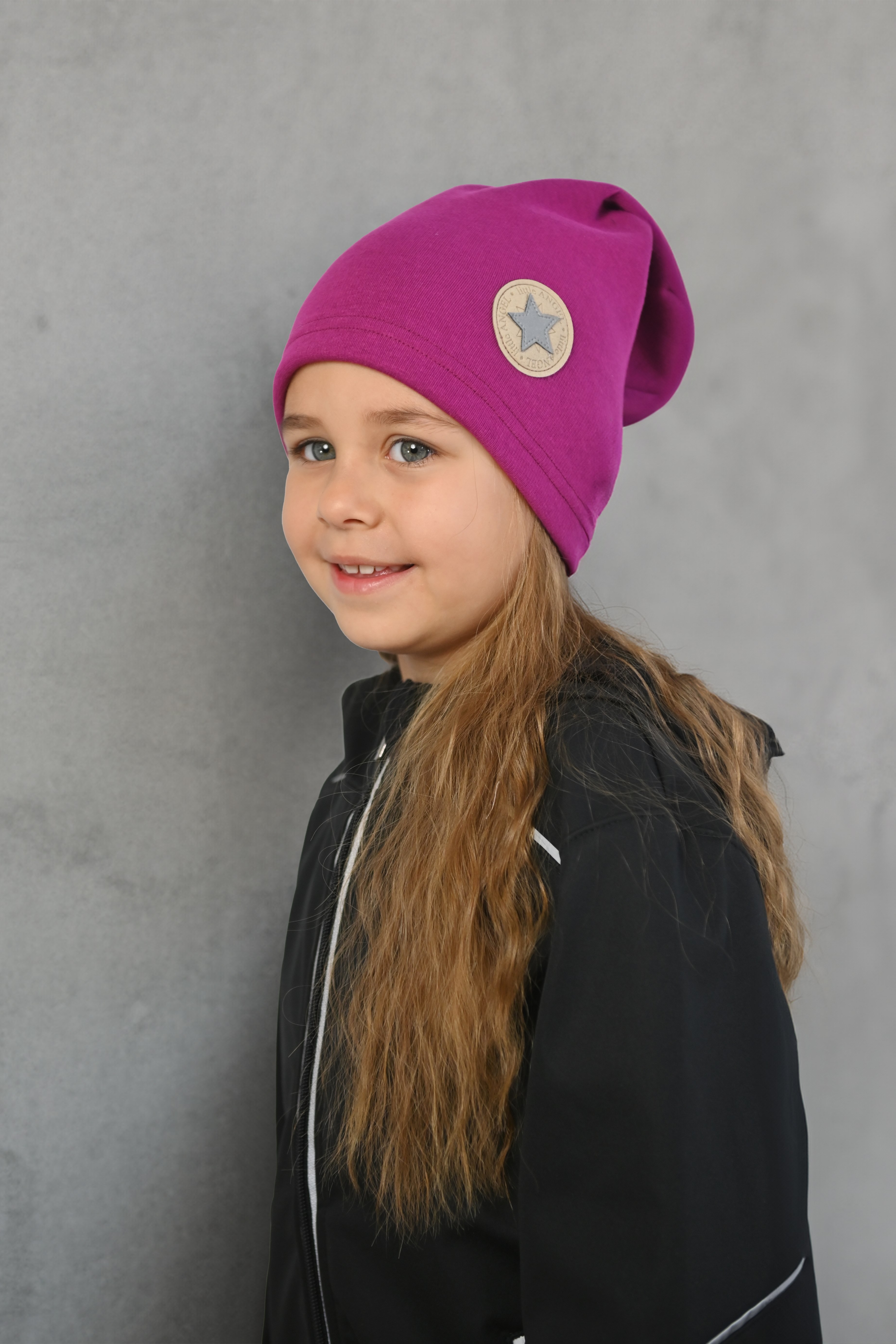 Čepice spadlá hřejivá - fuchsie 3 | 42-44 cm