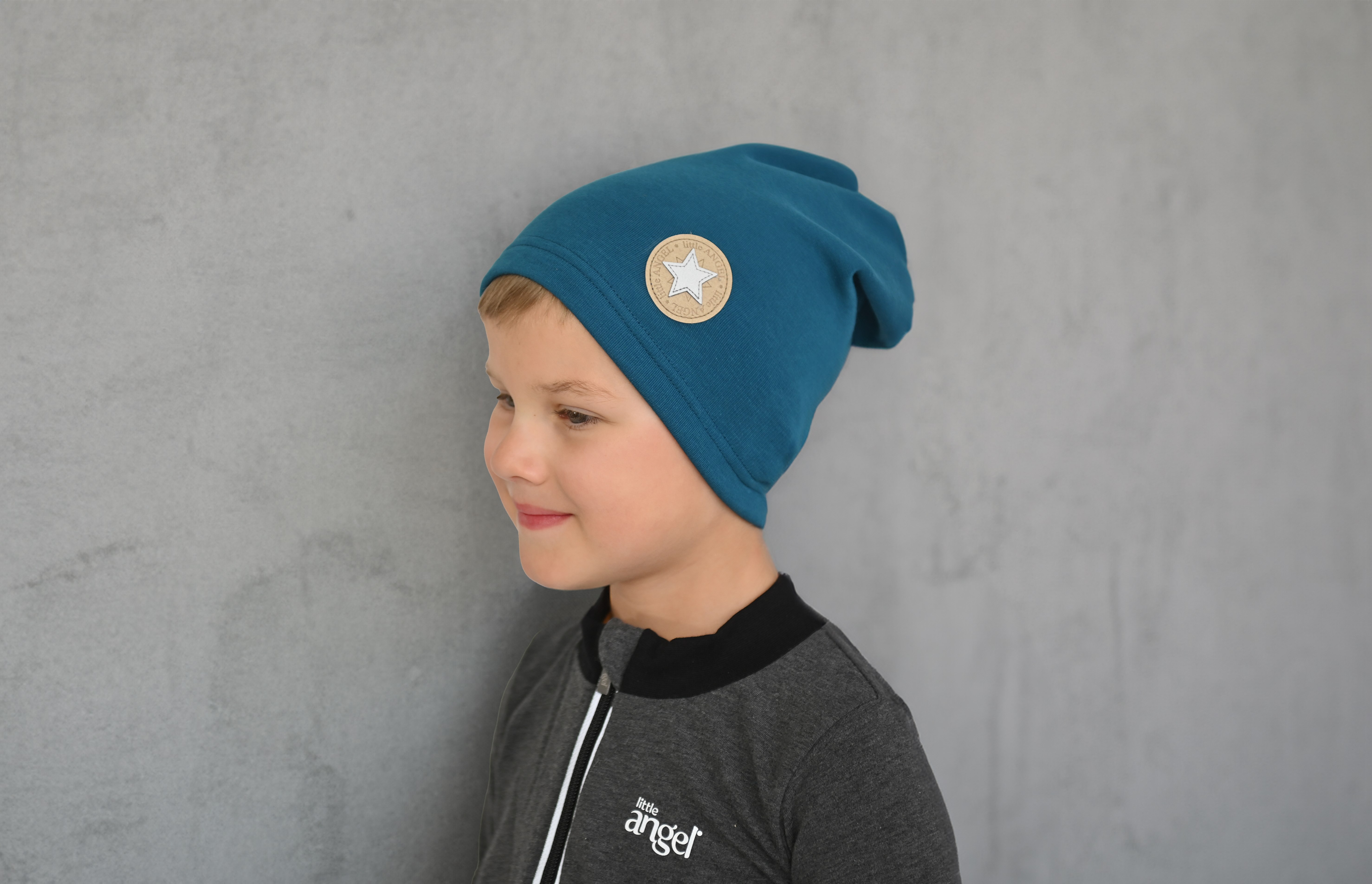 Čepice spadlá hřejivá - tyrkys 4 | 45-48 cm