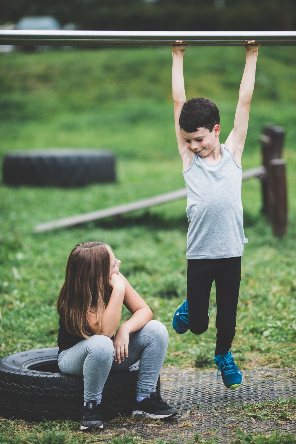 Tílko tenké junior Outlast® - šedý melír 158
