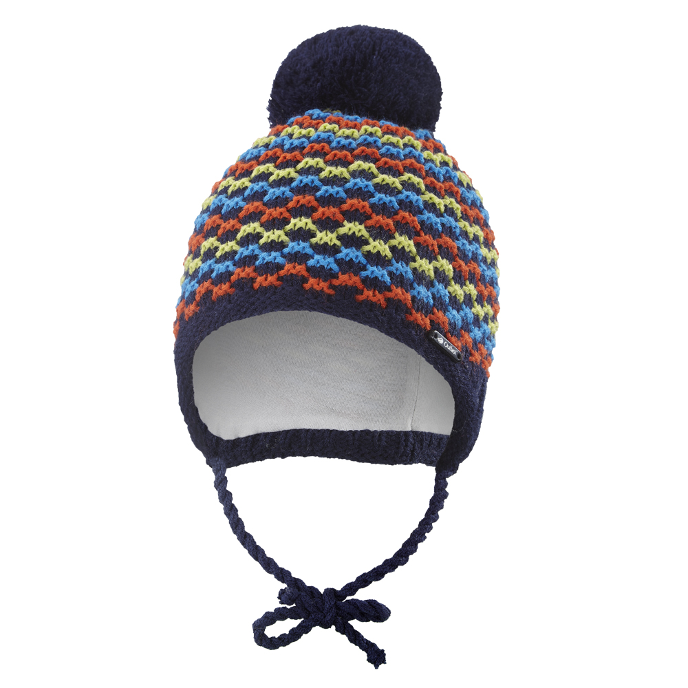 Čepice pletená zavazovací vlnky Outlast ® - tm.modrá 3 | 42-44 cm