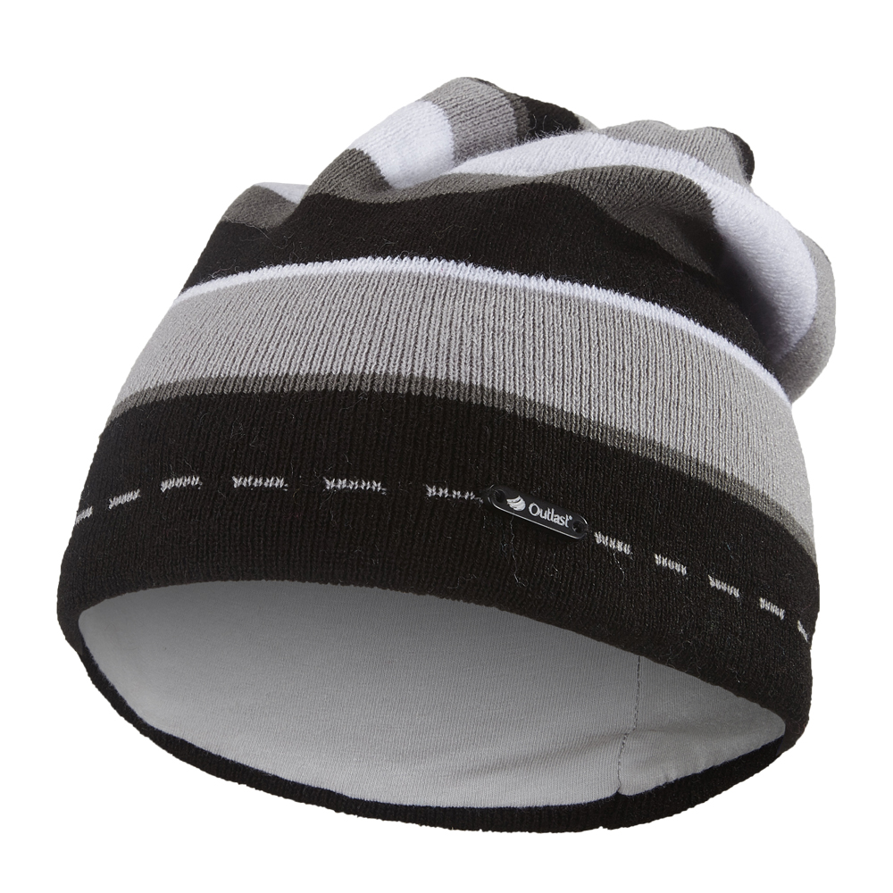 Čepice pletená kluk Outlast ® - pruh černošedý 4 | 45-48 cm