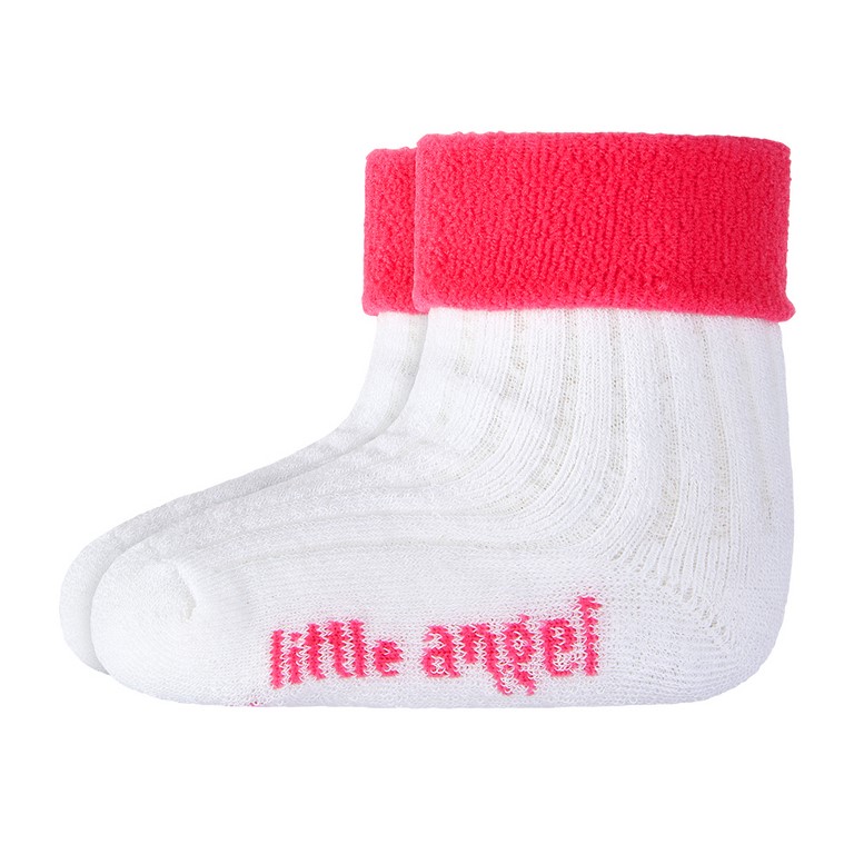Ponožky froté Outlast® - bílá/růžová 10-14 | 7-9 cm
