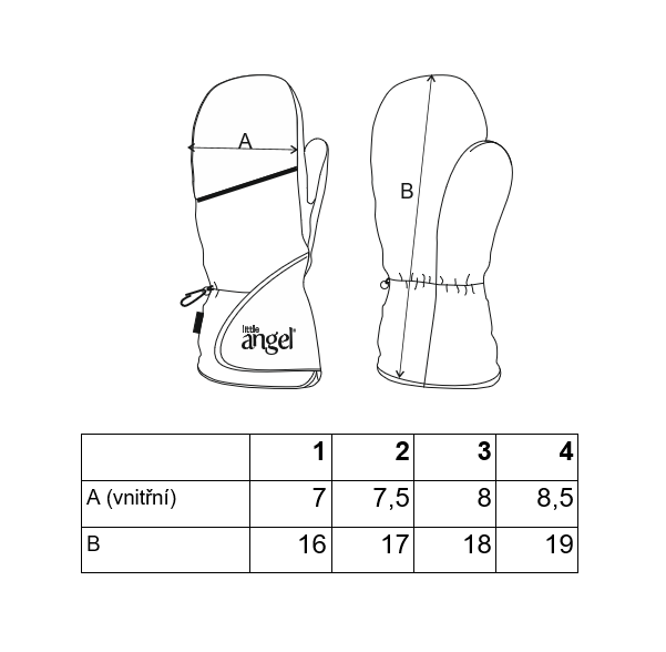 Rukavice s palcem Outlast® - černá-výšivka růžová 1