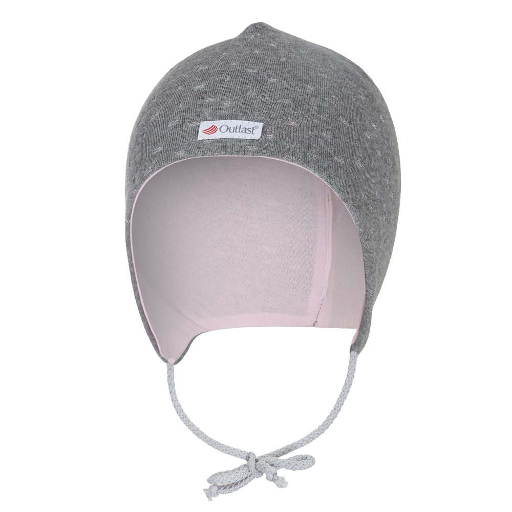 Čepice zavazovací podšitá Outlast ® - šedý melír lesk/růžová 2 | 39-41 cm