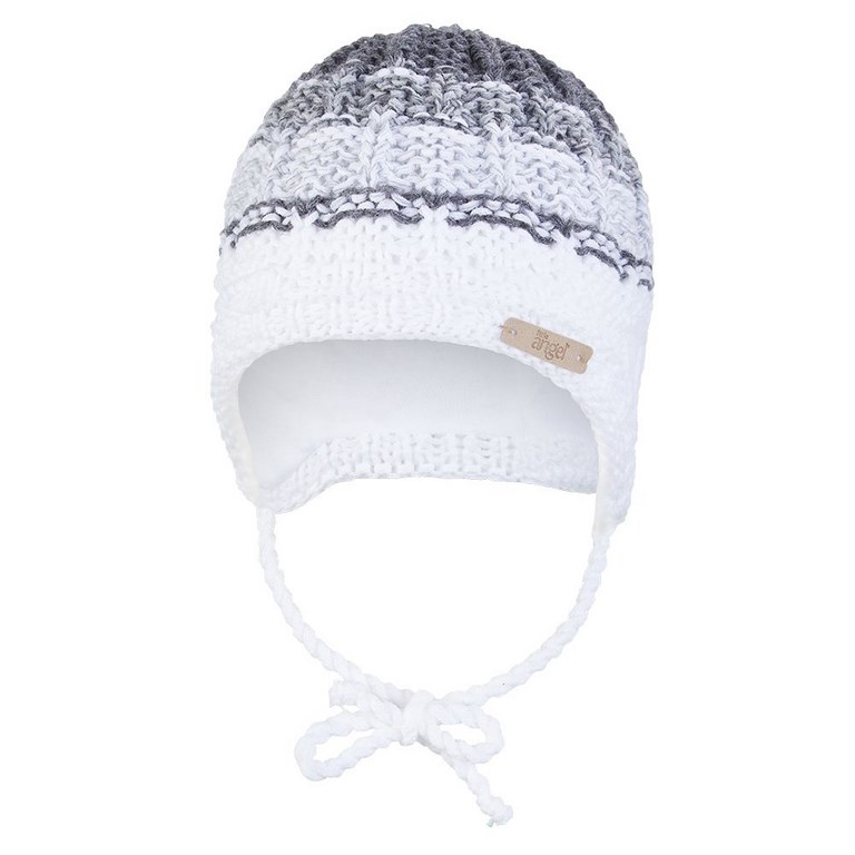 Čepice pletená zavazovací duha Outlast ® - bílošedá 1 | 36-38 cm