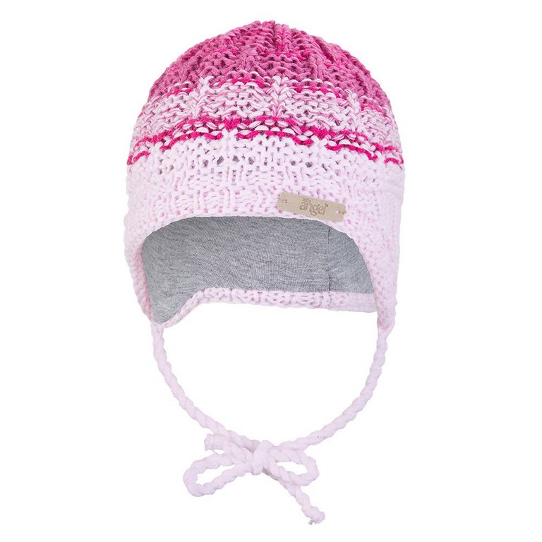 Čepice pletená zavazovací duha Outlast ® - sv.růžová 3 | 42-44 cm