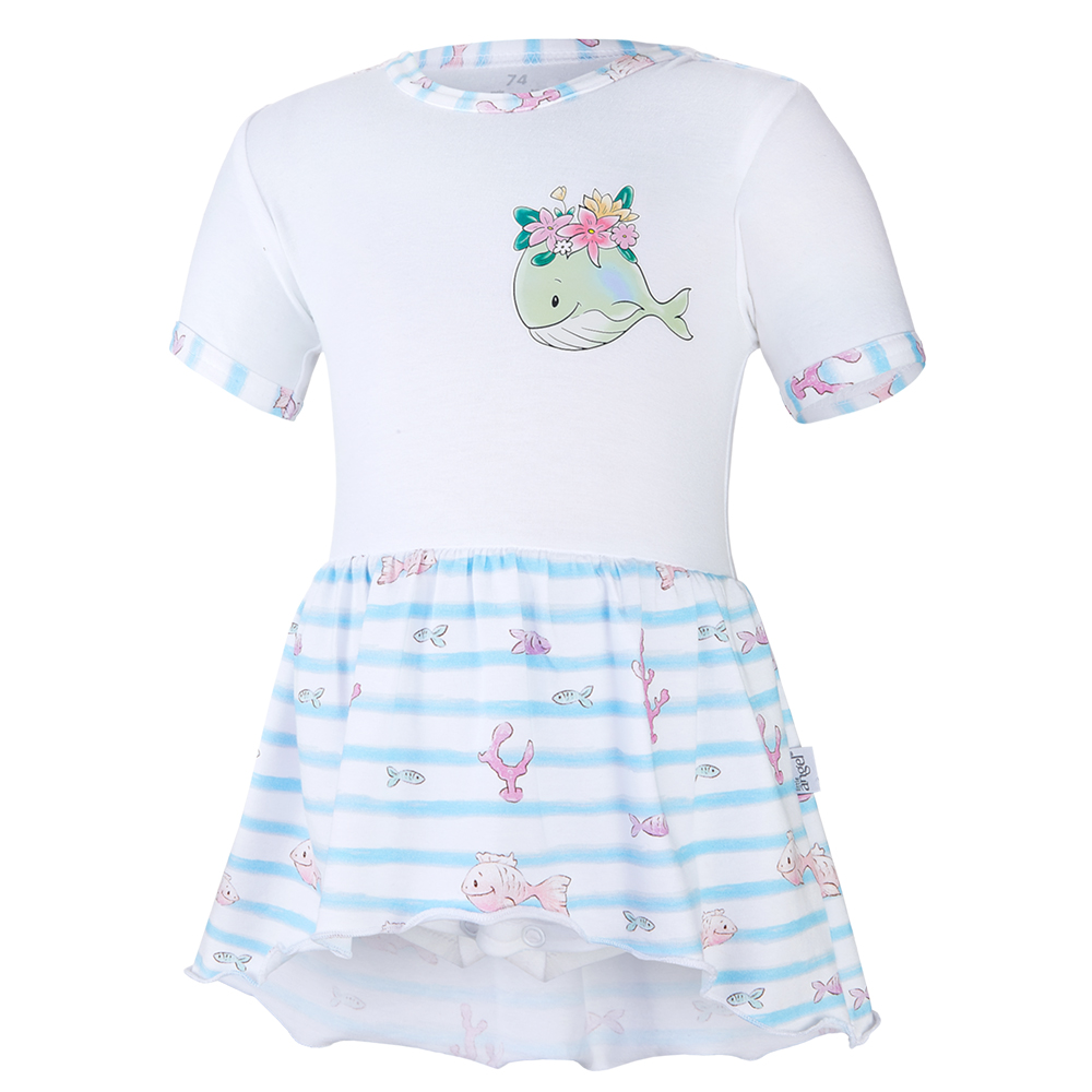 Body šaty tenké KR set Outlast® - bílá/velryba 80