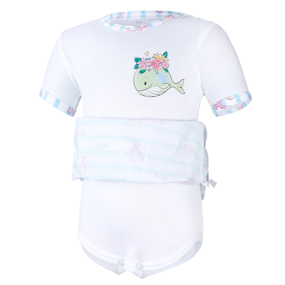 Body šaty tenké KR set Outlast® - bílá/velryba 80