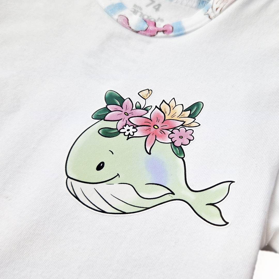 Body šaty tenké KR set Outlast® - bílá/velryba 80