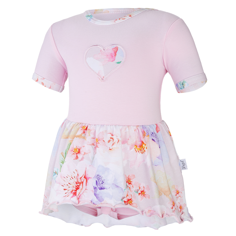 Body šaty tenké KR set Outlast® - růžová baby/sv.růžová květy 80