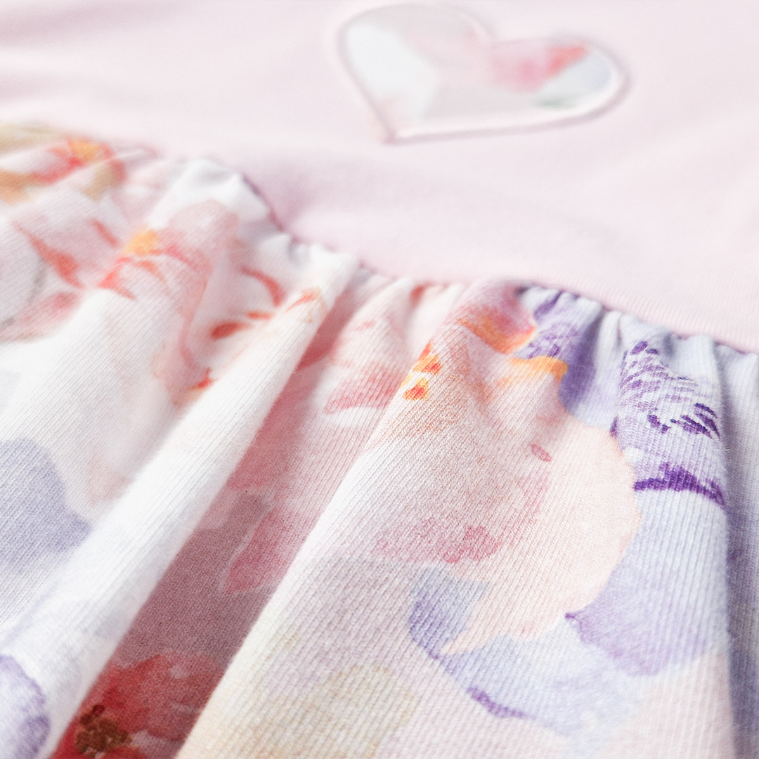 Body šaty tenké KR set Outlast® - růžová baby/sv.růžová květy 80