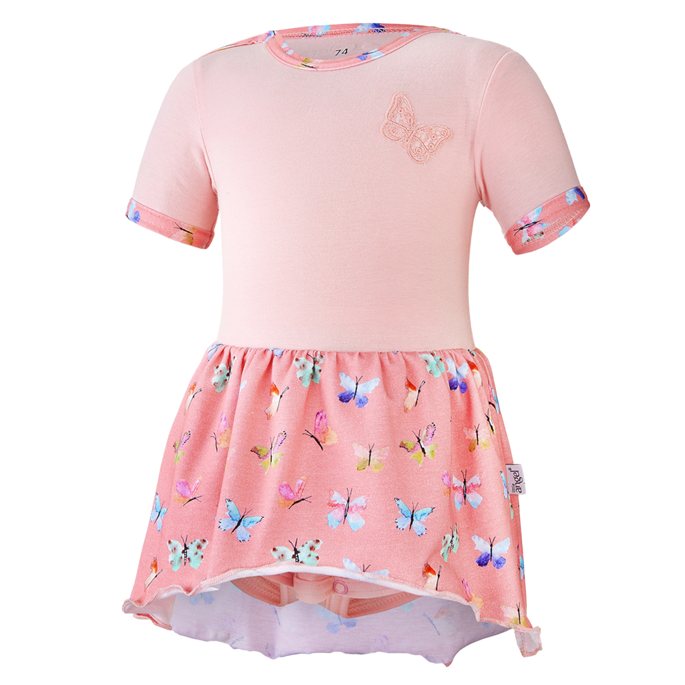 Body šaty tenké KR set Outlast® - sv.broskvová/motýlci 74