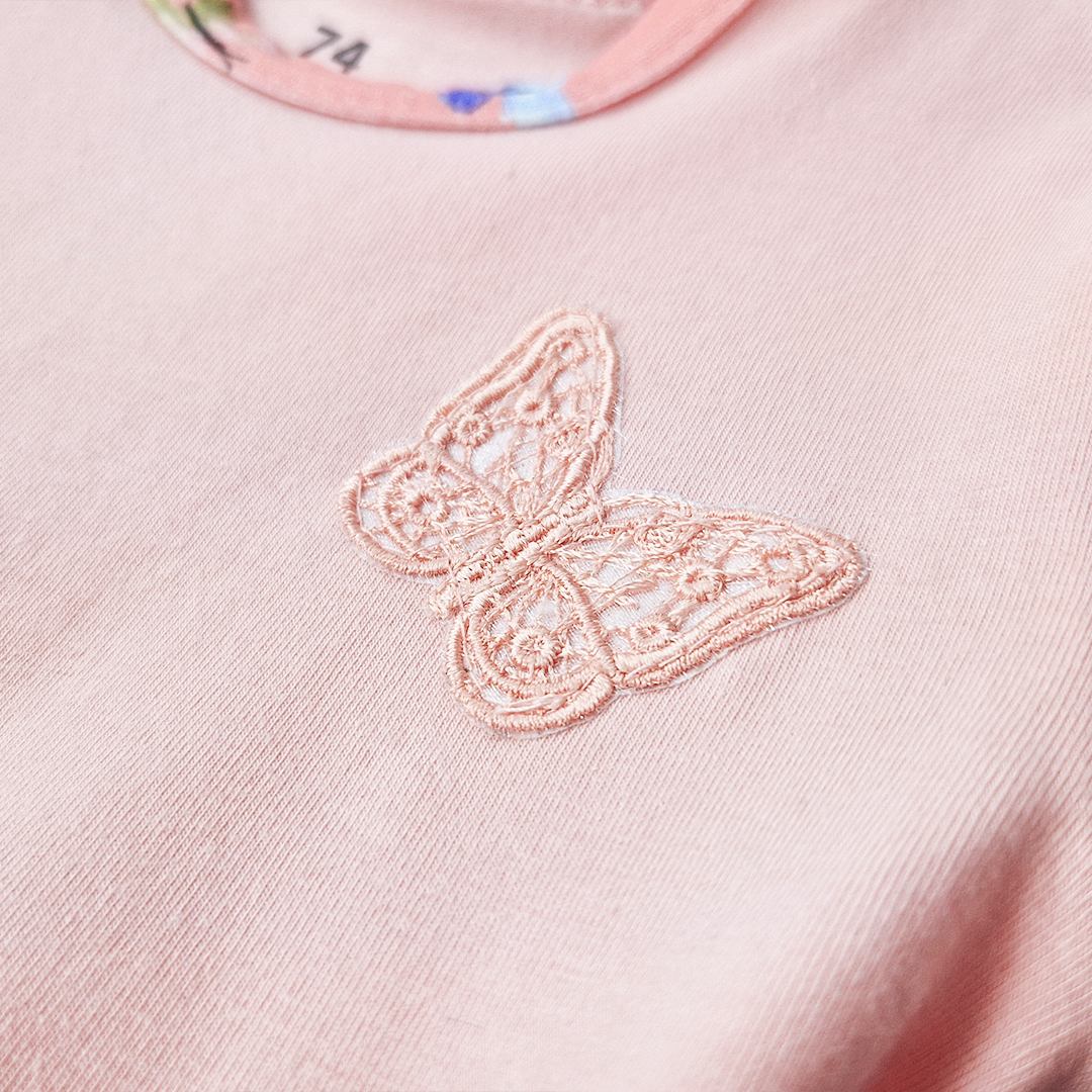 Body šaty tenké KR set Outlast® - sv.broskvová/motýlci 74