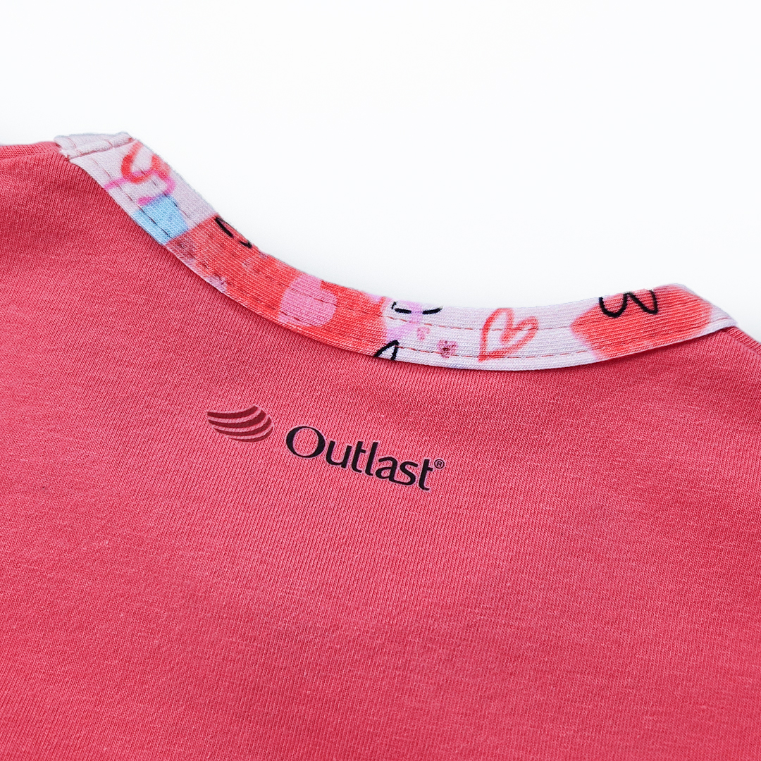 Tunika tenká Outlast® - jahodová/srdíčka 116