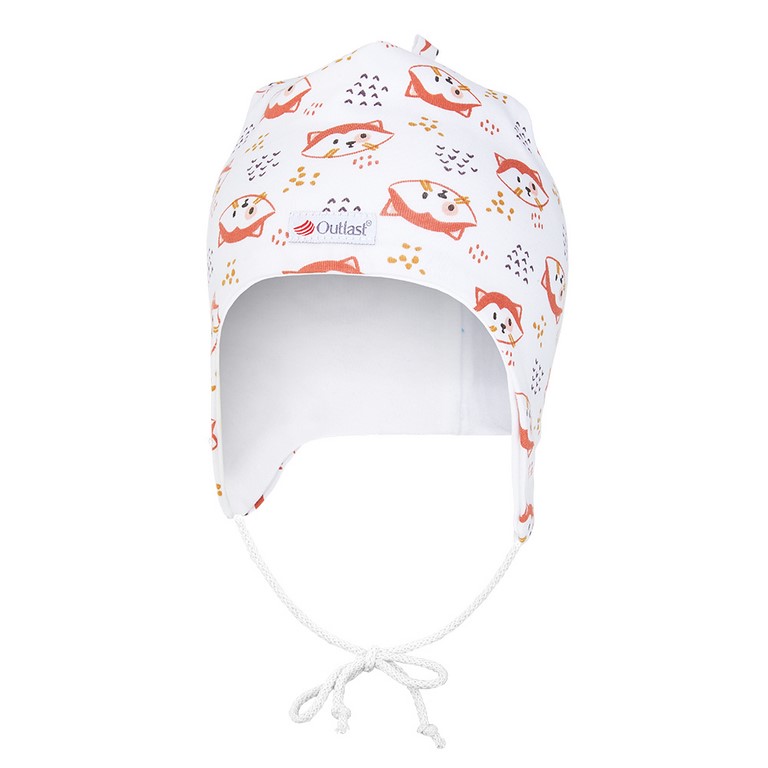 Čepice podšitá zavazovací Outlast® - bílá-panda červená/bílá 1 | 36-38 cm