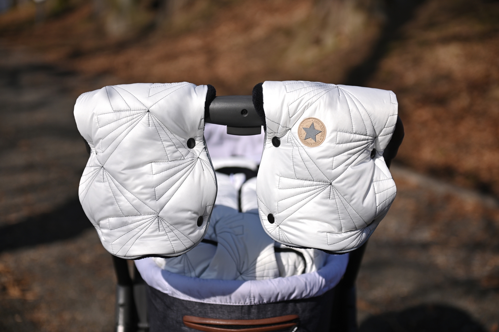 Rukavice na kočár prošev MAZLÍK pár - bílá/černá