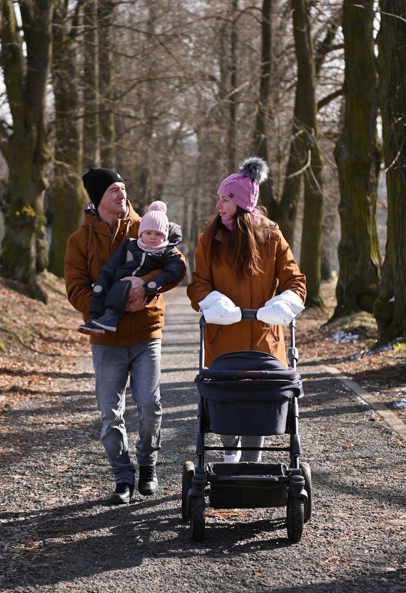 Rukavice na kočár prošev MAZLÍK pár - bílá/černá