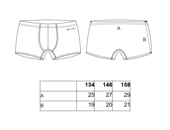 Boxerky tenké plochý šev Outlast® - khaki 158