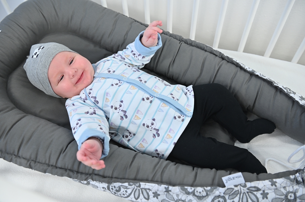 Čepice tenká obrázek Outlast® - šedý melír/panda 1 | 36-38 cm