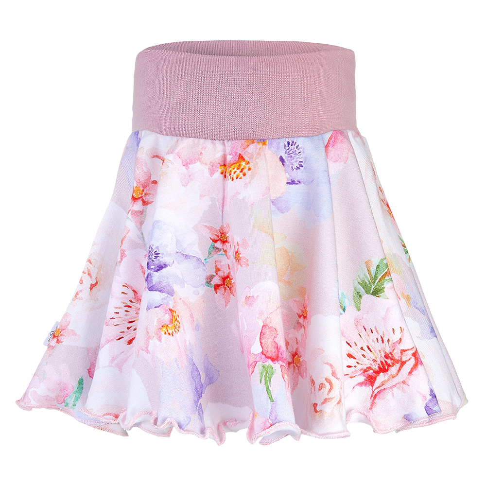 Sukně kolová - sv.růžová květy 92