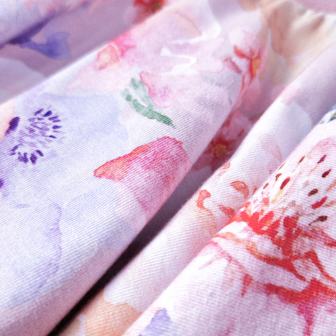 Sukně kolová - sv.růžová květy 92