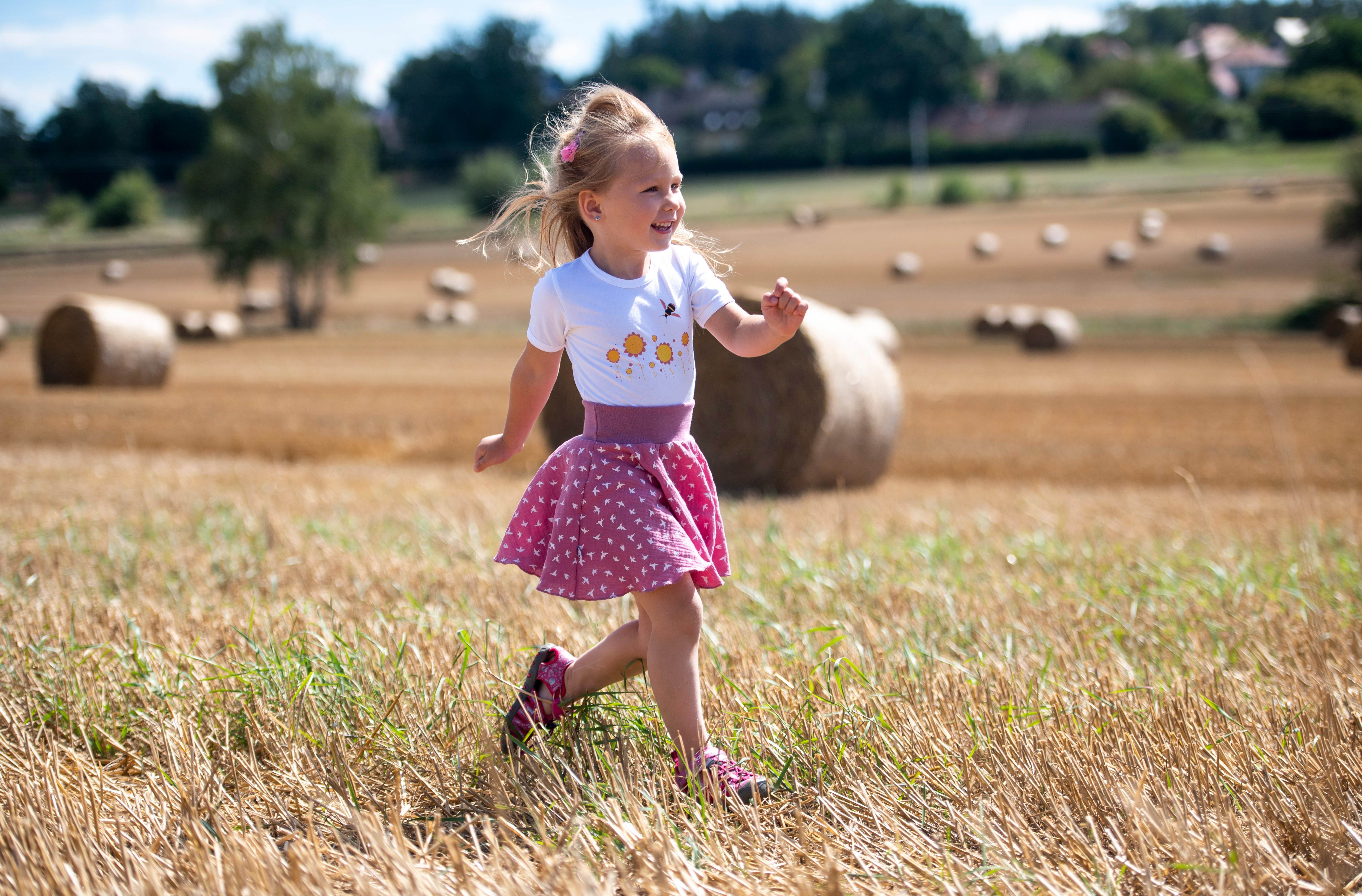 Sukně kolová - tm.starorůžová vlaštovky 116