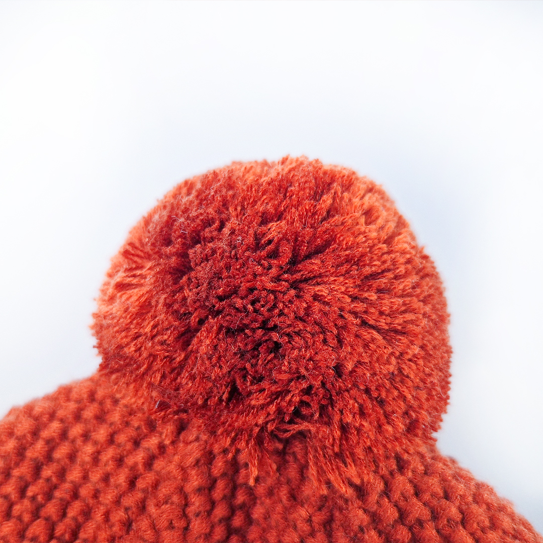 Čepice pletená zavazovací copánky LA Outlast ® - terakota 4 | 45-48 cm
