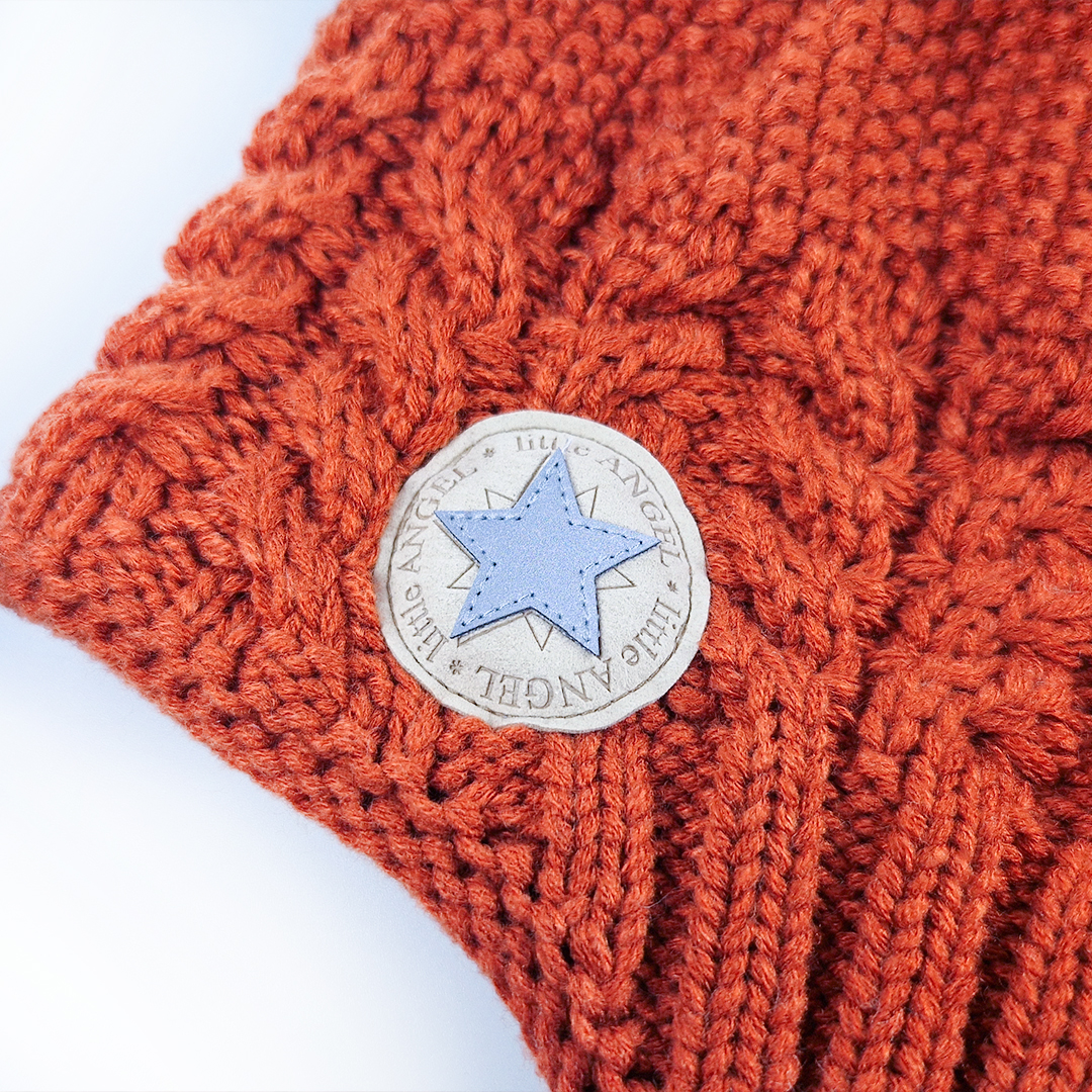 Čepice pletená zavazovací copánky LA Outlast ® - terakota 4 | 45-48 cm