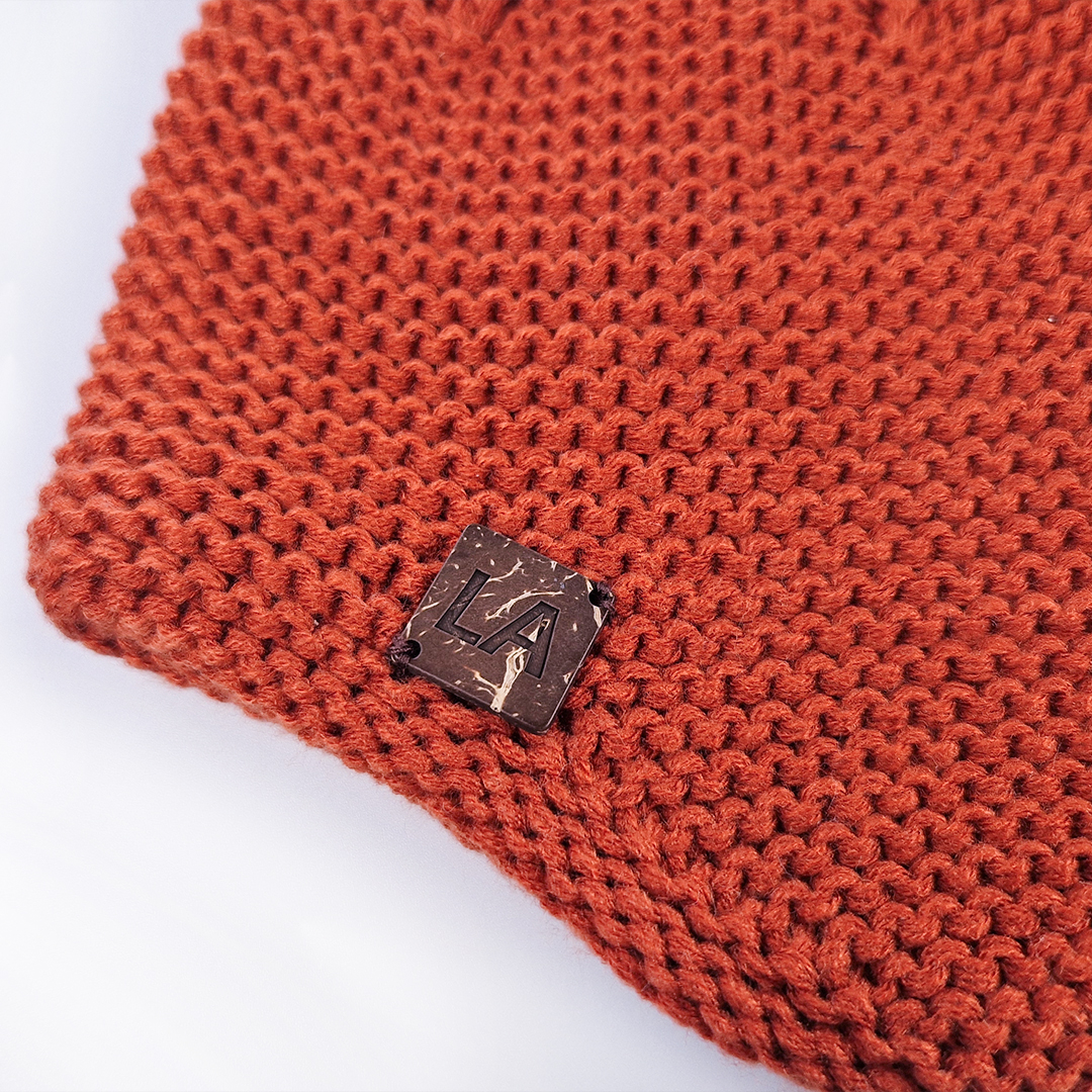 Čepice pletená na uši LA Outlast ® - terakota 5 | 49-53 cm