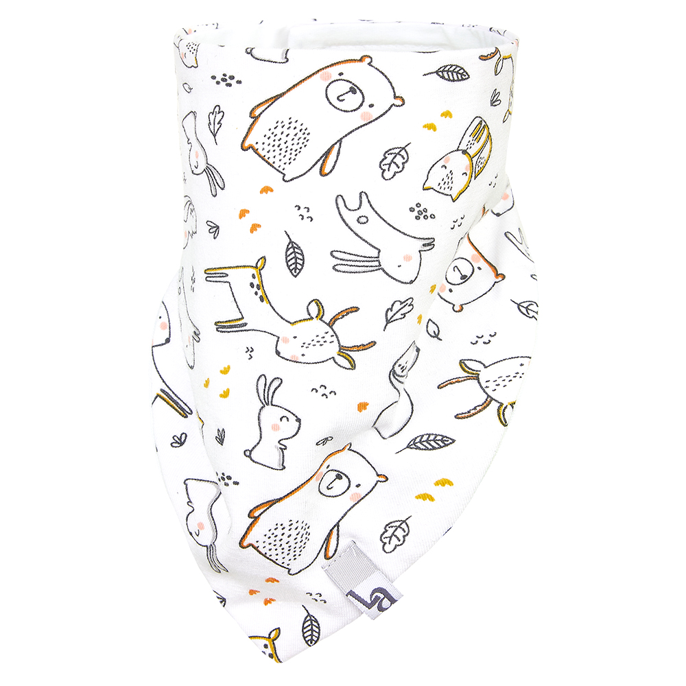 Šátek na krk podšitý BIO Outlast® - bílá zvířátka/bílá UNI