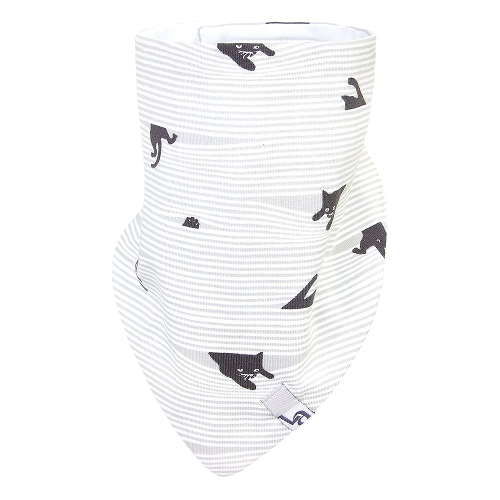 Šátek na krk podšitý BIO Outlast® - bílá-černá kočka/bílá UNI