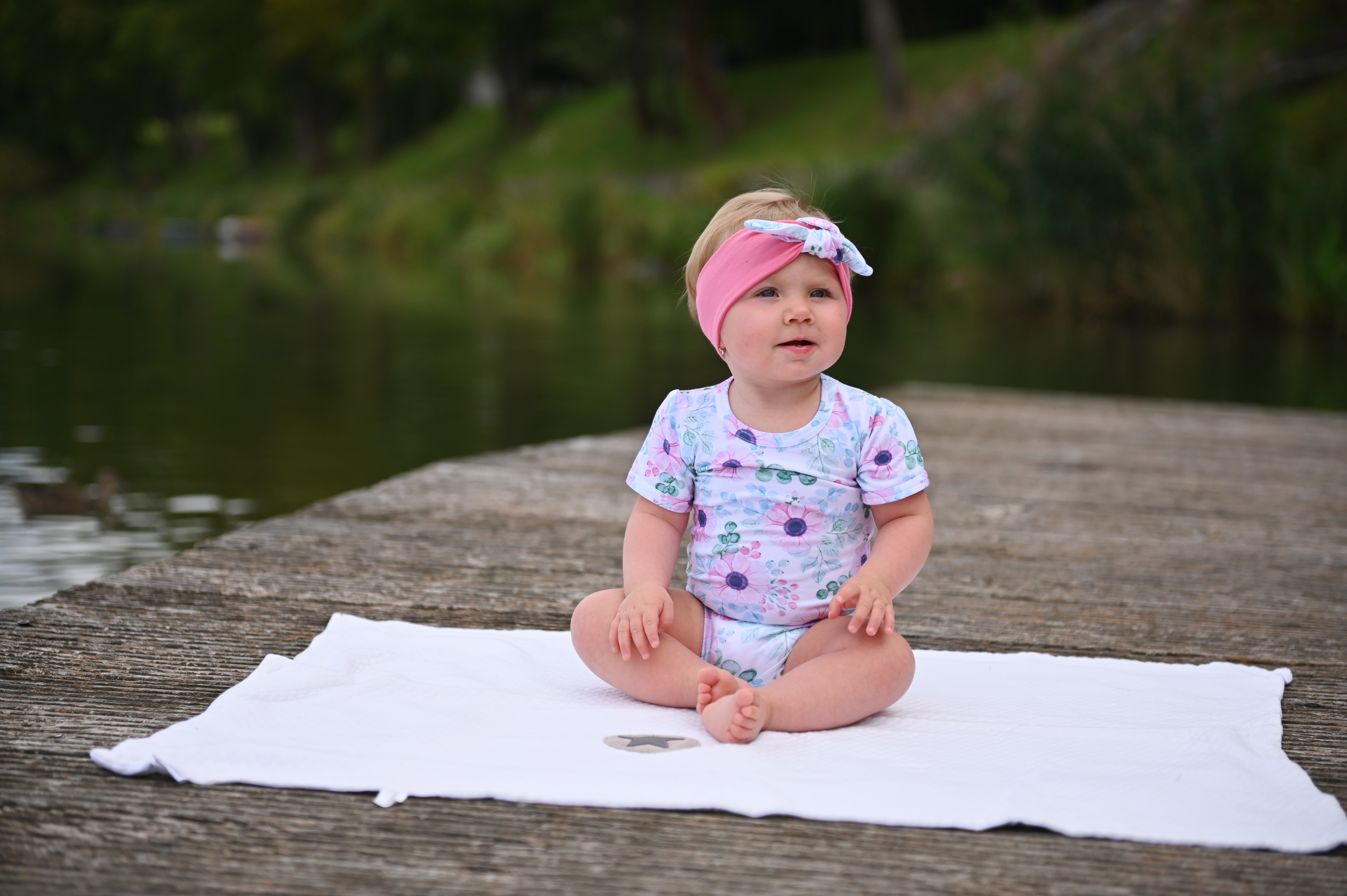 Čelenka tenká Outlast® - růžová baby/růžová kytky UNI